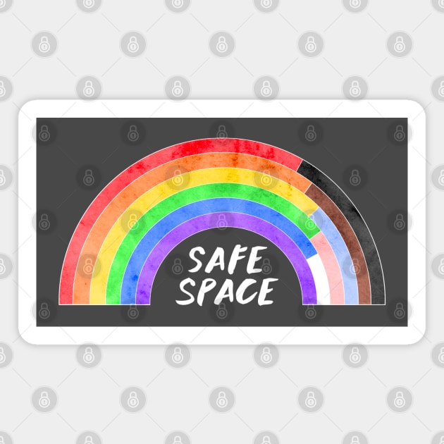 Safe Space BIPOC Pride Rainbow Magnet by Roguish Design